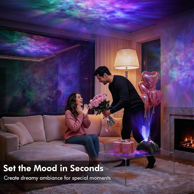 Rossetta Dual Lens Galaxy Star Projector, Aurora Night Light for Bedroom - Image 7