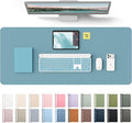 YSAGi Leather Desk Protector, Office Mat, Large Mouse Mat, Non-Slip PU Leather Blotter, Laptop Desk Mat, Waterproof Writing Pad for Office and Home(Aquamarine, 42" x 17.2") by YSAGi