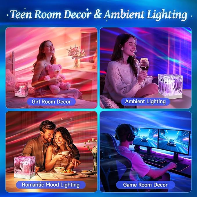 Mubarek Northern Lights for Bedroom,15 White Noise + Bluetooth Galaxy Light Projector,RGB Multi-Color Lamps for Night Stands Home Decor Living Room Night Light for Kids Gifts for Teen Girls - Image 6