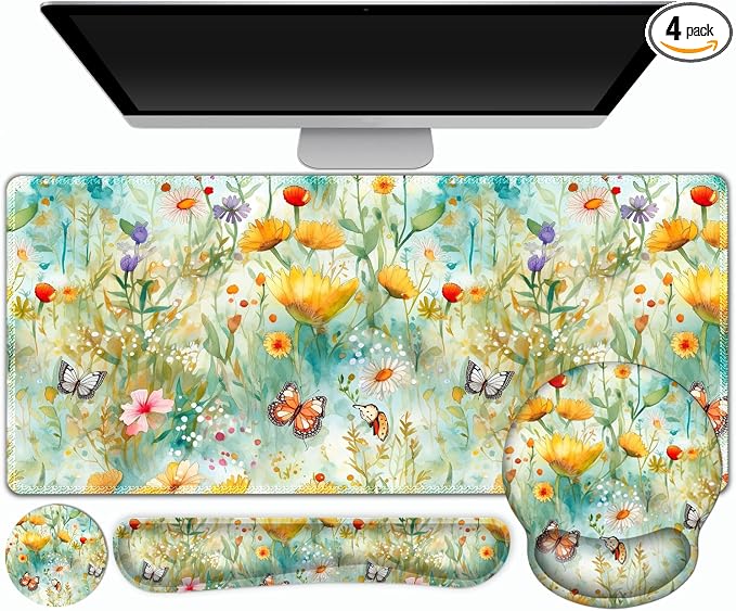 Gaming Mouse Pad, Large Desk Mat, Cute Desk Pad Protector 4in1 XXL Mousepad by ToLuLu
