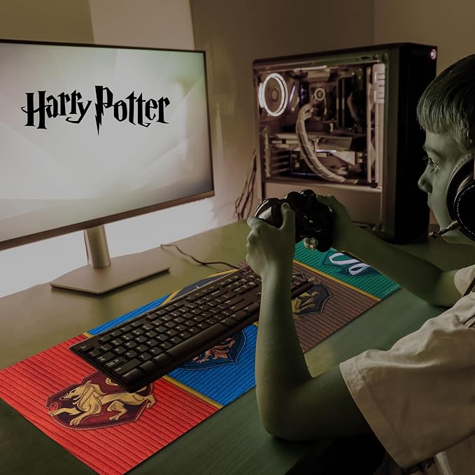 Harry Potter Gaming Mouse Pad Large 31"x15" XL Computer Desk Mat, Anime | Harry Potter anime gaming mouse pad, Oversized 31x15in smooth fabric top, stitched edges, non-slip rubber base. - Image 7