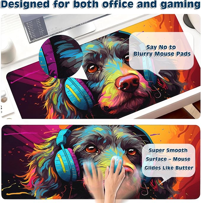 Gaming Mouse Pad, Desk Mat for Keyboard and Mouse, Large Mouse Pad for Desk, Computer Mousepad - Image 3