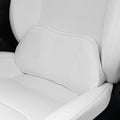 Car Lumbar Support Pillow for Driving Seat, White, 1 Pack | Leather Memory Foam Lumbar Cushion for Lower Back Pain Relief, Universal Back Support for Driving, Home & Office Chairs by Dapucarin