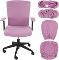 Tallew 4 Pcs Office Chair Covers Set Computer Universal Protective Stretchable Chair Seat Covers Desk Armrest Slipcovers Pads Office Cushion Backrest for Rotating(Light Purple) by Tallew