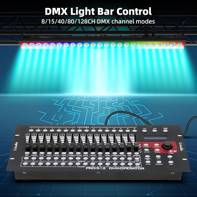 LED Stage Wash Light Bar - 150W DJ Light Bar with RGBW High-Lighted & RGB Aura Effect - Uplights for Events with DMX Control,Sound Activated,Auto Play, Master Slave for Event Party Church Wedding - Image 5