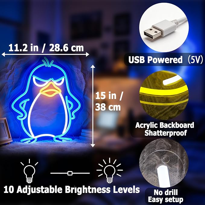 Penguin Neon Lights Signs Neon Sign Led Sign Light for Wall Decor - Image 3