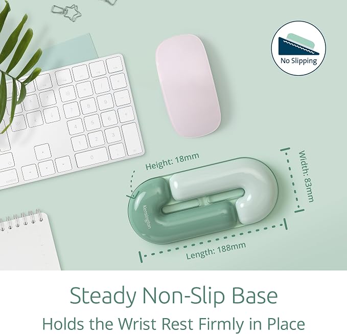 Kensington Mouse Wrist Rest Gel Support Cushion for Mice & Trackballs, Duo Gel Ergonomic Mouse Wrist Support for Pain Relief, Comfortable Non-Skid, Loop Green, 7.4" x 3.27" x 0.7" K62829WW - Image 6