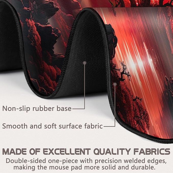 Mouse Pad Gaming - Desk Mat for Keyboard and Mouse - Large Mouse Pads for Desk, Gaming Mousepad with Non-Slip Base, Desks Pad (31.5" X 11.8") for Game, Office and Home - Image 2