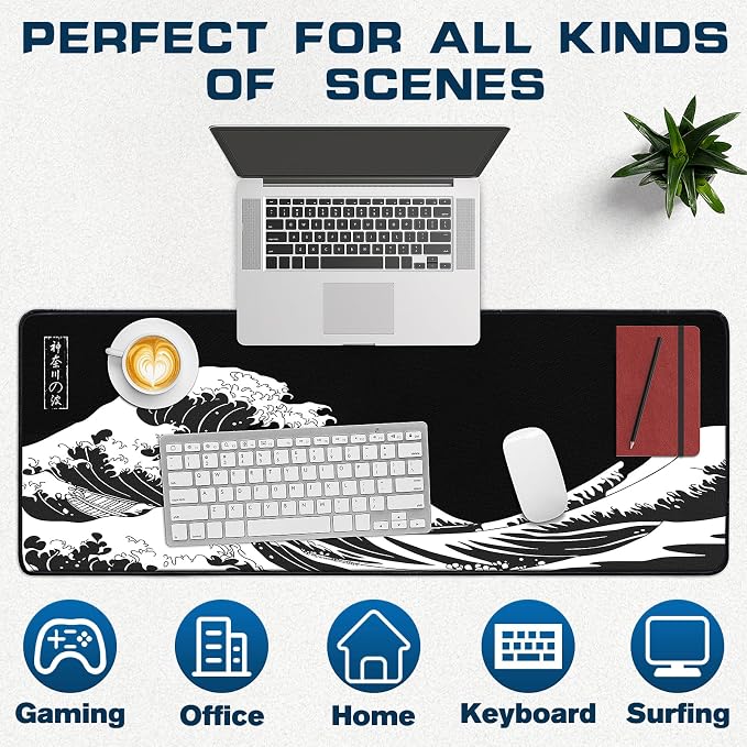 Mouse Pad Gaming - Desk Mat for Keyboard and Mouse - Large Mouse Pads for Desk, Gaming Mousepad with Non-Slip Base, Desks Pad (31.5" X 11.8") for Game, Office and Home - Image 6