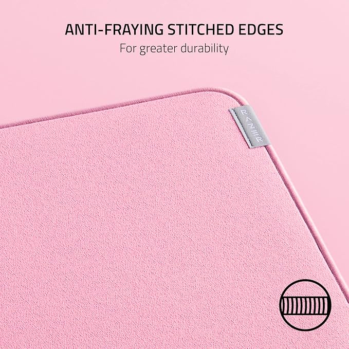 Razer Strider Hybrid Mouse Mat with a Soft Base & Smooth Glide, Pink | Firm Gliding Surface, Anti-Slip Base, Rollable & Portable, Anti-Fraying Stitched Edges, Water-Resistant, Large - Image 5