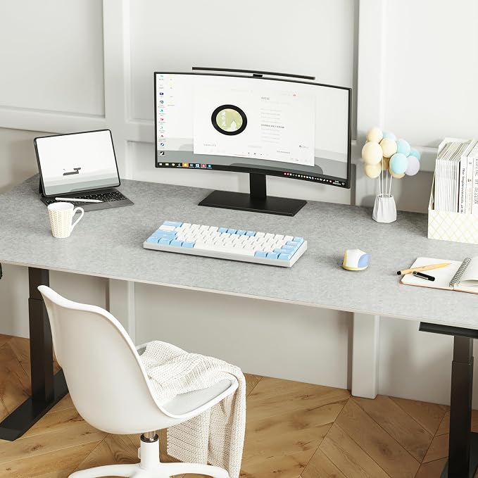DAWNTREES Large Felt Desk Mat, 47.2"x 23.6", Desk Pad for Office and Home | Non-Slip 120x60cm Full Table Mouse Pad, Keyboard Mat for Desk, Desktop Protection (Light Gray) - Image 6