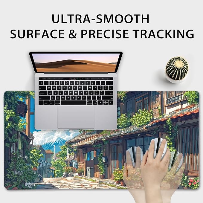 Japanese Street Scene Large Gaming Mouse Pad Desk Mat 31.5"x15.7" | Extended Mousepad, Non-Slip Rubber Base , Stitched Edges, for Computer/Laptop/Office/Home - Image 5