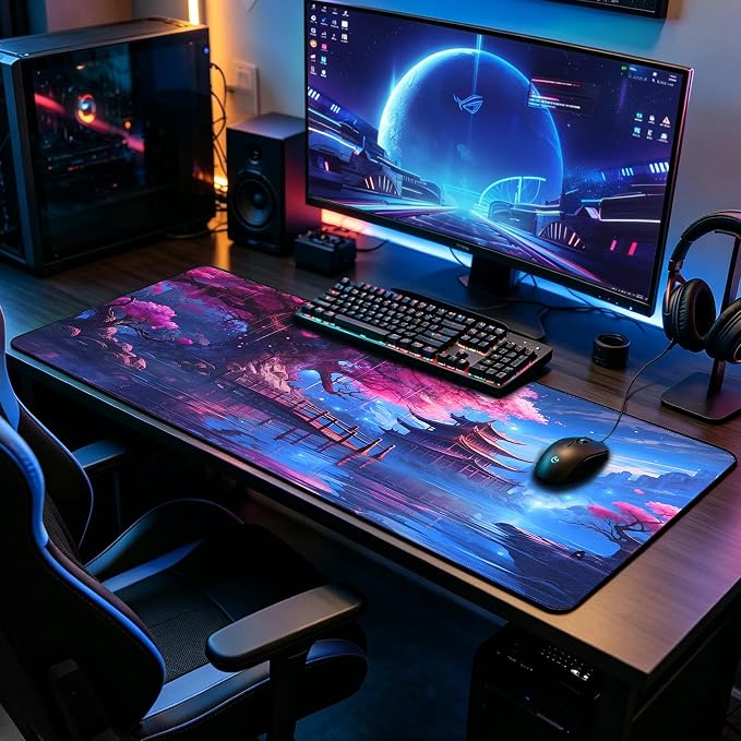 Mouse Pad Gaming - Desk Mat for Keyboard and Mouse - Large Mouse Pads for Desk, Gaming Mousepad with Non-Slip Base, Desks Pad (31.5" X 11.8") for Game, Office and Home - Image 5