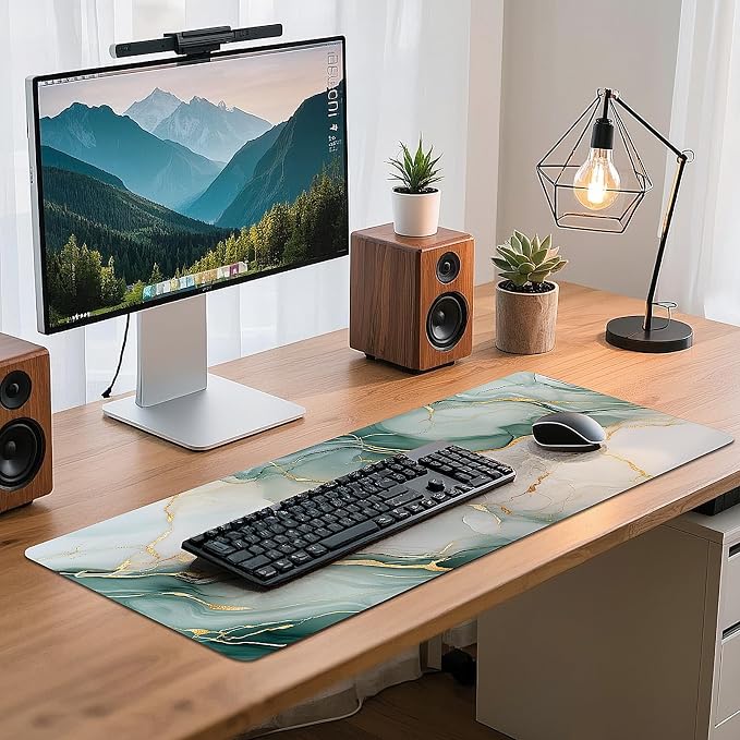 Gaming Mouse Pad - (31.5"×11.8") Marble Large Mouse Pads for Desk - Desk Mat for Keyboard and Mouse with Non-Slip Base, Desks Pad Matfor Game/Office & Home - Image 7