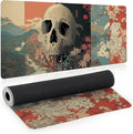 Japanese Skeleton Gaming Mouse Pad, Desk Mat, XL Extended Big Large Mousepad with Non-Slip Rubber Base, Laptop Computer Keyboard Mat Office&Home, 31.5x11.8in, Skull by Unknown