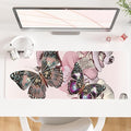 QiyI PU Leather Large Mouse Pad, Office Decor, 31.5" x 11.8", Butterflies | Desk Décor Accessories, Extended Size, Waterproof & Easy to Clean, Smooth Surface, Non Slip Desk Organization by QIYI