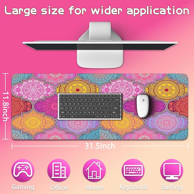 Mouse Pad Gaming - Desk Mat for Keyboard and Mouse - Large Mouse Pads for Desk, Gaming Mousepad with Non-Slip Base, Desks Pad (31.5" X 11.8") for Game, Office and Home - Image 6