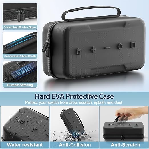 OIVO Carrying Case Compatible with 2025 Nintendo Switch2, Portable Switch Travel Carry Case Fit for Joy-Con & Adapter Hard Shell Protective Pouch Bag with 24 Game Slots, Black For N DS Cases & Storage - Image 5