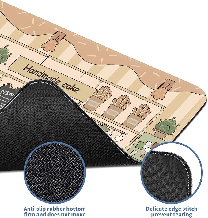 Cute Mouse Pad Large Desk Mat Extended Keyboard Pad Funny XL Mousepad with Non-Slip Base and Stitched Edge Kawaii Bear Mouse Mat Desk Pad 31.5 x 11.8 in Mouse Pads for Desk Decor Home Office Gaming - Image 4