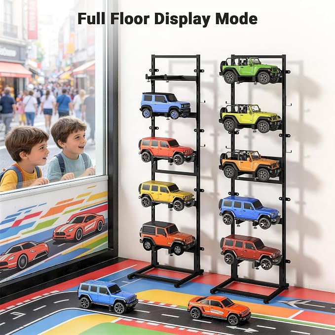 Wall Mount＆Floor RC Car Display Stand, 5 Tier Adjustable RC Car Rack - Image 4