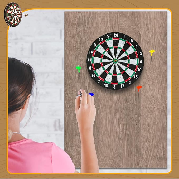 Hahafelt Felt Wood Grain Dart Board Wall Protectors Square Dart Board Backing Tiles Dartboard Backboard Cork Backboards Alternative - Image 6