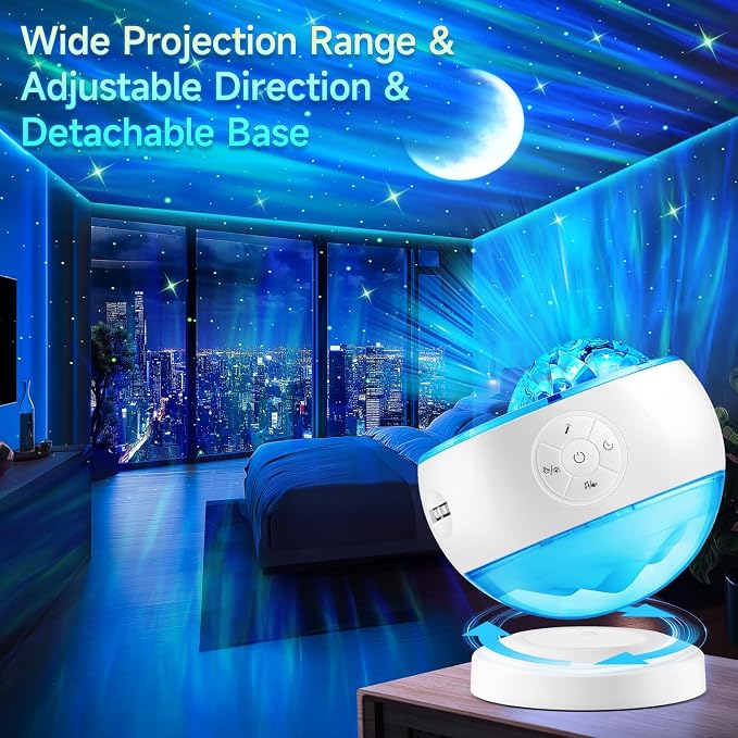 Iceberg Northern Lights Projector, White Galaxy Projector with Bluetooth - Image 8
