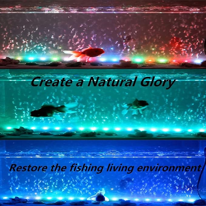 LED Aquarium Light, 11.5 inches Fish Tank Light RGB Color Underwater light Submersible Crystal Glass Lights, 15 LED Beads, Brightness Adjustable Memory Function, LED Light bar Stick for Fish Tank - Image 7