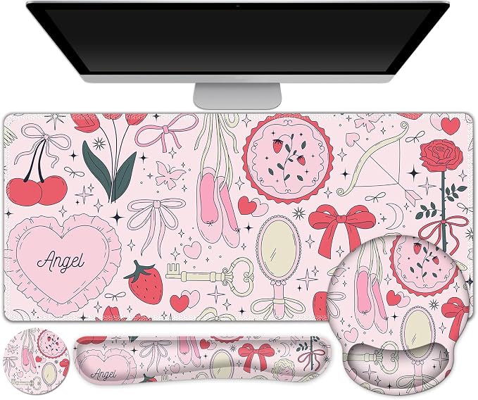 Gaming Mouse Pad, 4in1 XXL Mousepad Large Desk Mat, Cute Desk Pad Protector by ToLuLu