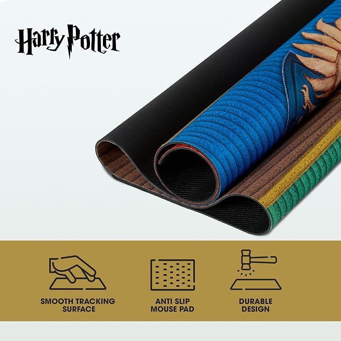 Harry Potter Gaming Mouse Pad Large 31"x15" XL Computer Desk Mat, Anime | Harry Potter anime gaming mouse pad, Oversized 31x15in smooth fabric top, stitched edges, non-slip rubber base. - Image 5