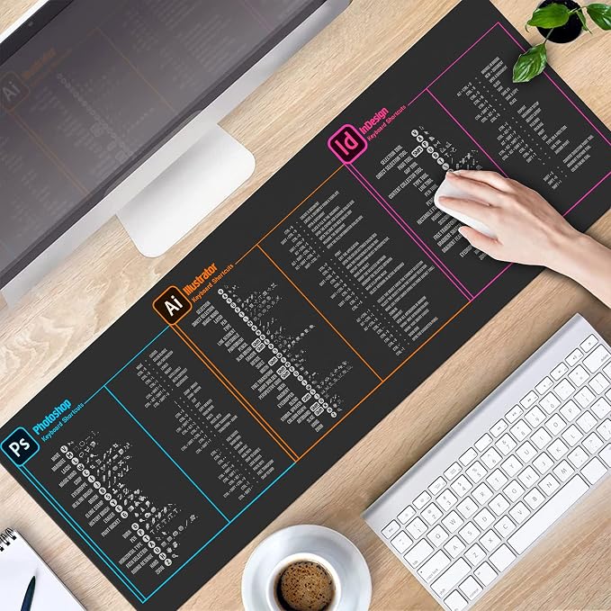 Designer Photo Editing Software Mouse mat, photoshop shortcut Keyboard tips gifts for beginner photographers gifts,photography gifts mouse pad large desk mats KMH - Image 6