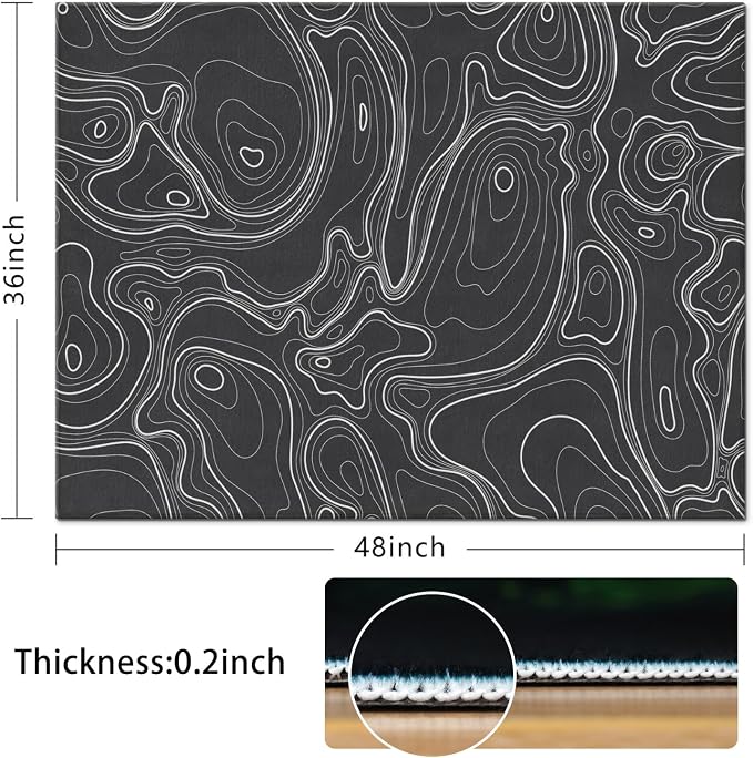 Gaming Chair Mat for Carpet Hardwood Tile Floor,36"x48" Gaming Rug for Gaming Room, Under Desk Non Slip Gamer Rug,Low-Pile Game Room Rug,Rubber Backing Large Gaming Chair Floor Mat,Topographic Contour - Image 6
