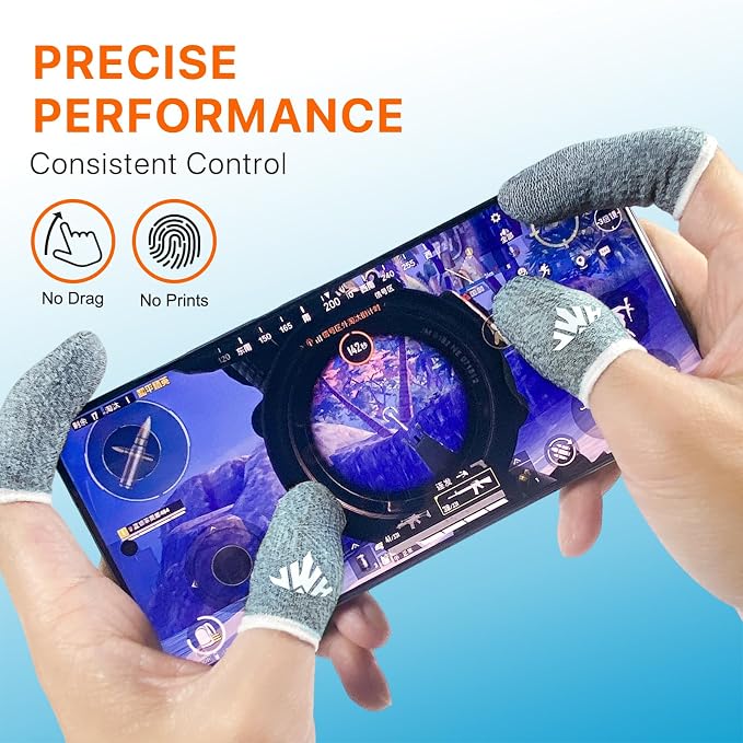 10 Pack Silver Fiber Dedales Gamer Profesionales Anti Slip Sweat Proof Gaming Finger Thumb Sleeves Cots Breathable Mobile Phone Gamer Gloves Guantes para Durable Covers for Pubg - Image 2