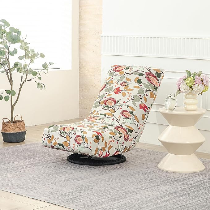 Stretch Swivel Floor Gaming Chair Slipcover - Printed Reclining Folding Protective Lounge Rocker Seat Cover,2 Pack,14 - Image 3