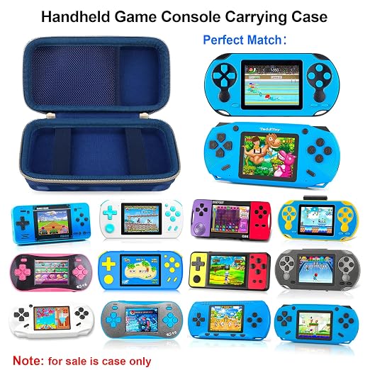 Elonbo Carrying Case for TEBIYOU/ WELLST·G/ TaddToy/ Beijue/ FAMILY POCKET/ CCTU/ X-JOYKIDS/ GREENCREEK/ Beico/ KAVOYI/ GuaiyeyeAP Handheld Game Console, Portable Electronic Gaming Player Bag, Blue - Image 2