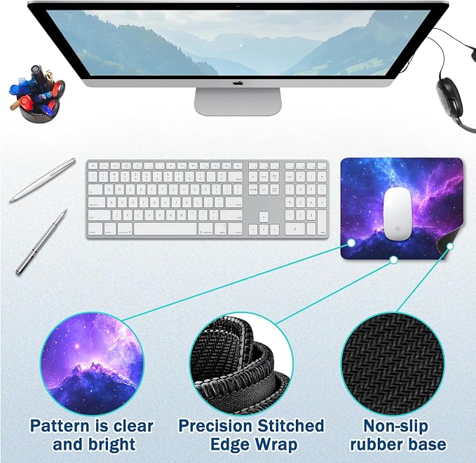 Mouse Pad Gaming - Desk Mat for Keyboard and Mouse - Large Mouse Pads for Desk, Gaming Mousepad with Non-Slip Base, Desks Pad (11.8" X 9.8") for Game, Office and Home - Image 2