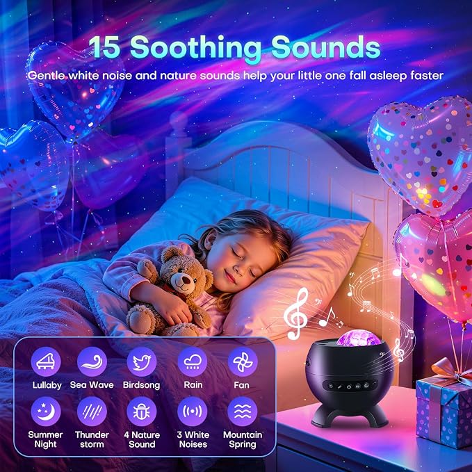 LED Light Gifts Home Decor Light Projector with 375 Effects, Bluetooth - Image 4