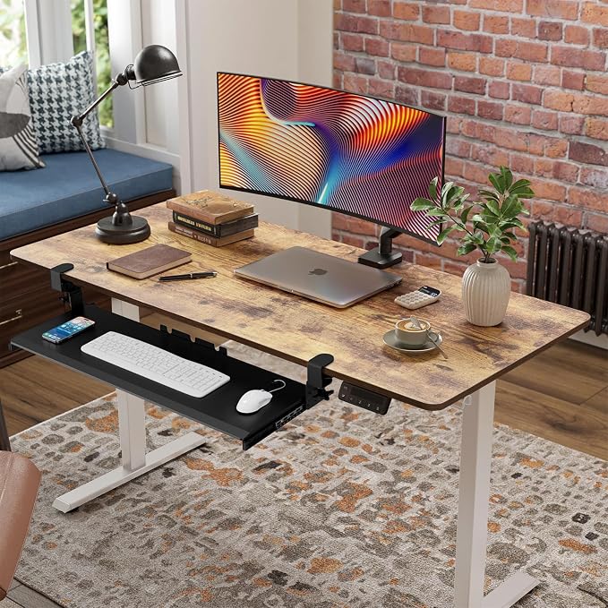 AX WABER Keyboard Tray Under Desk Pull Out with 3 Height Adjustable Extra Sturdy C Clamp Mount System, 32.8 (38 inch Including Clamps) x 12 Inch Slide-Out Platform Computer Drawer for Typing - Image 9