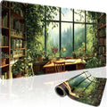 Green Study Room Large Gaming Mouse Pad Desk Mat 31.5"x15.7" | Extended Mousepad, Non-Slip Rubber Base , Stitched Edges, for Computer/Laptop/Office/Home by Mcapirivo