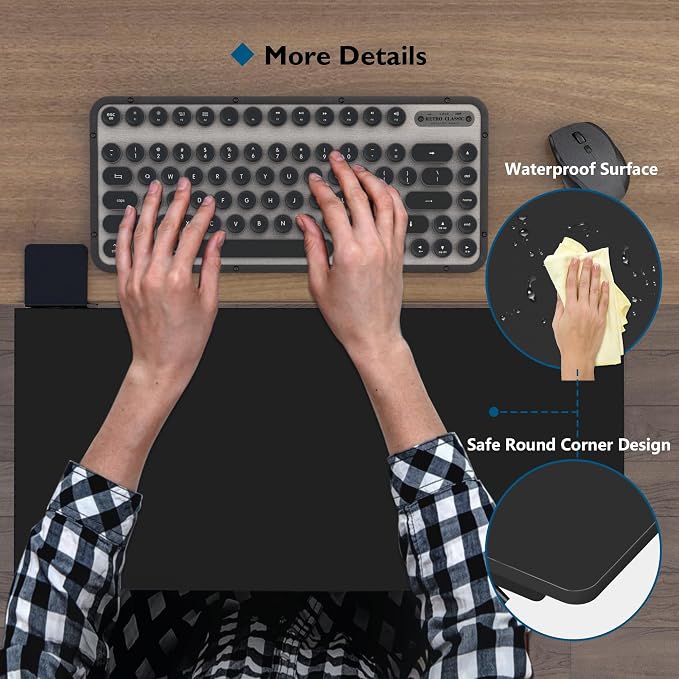 BONTEC Small Ergonomics Desk Extender Tray, 20x9.5 Inch Table Mount Arm Rest Shelf, 90° Foldable Keyboard Tray Platform, Clamp on Computer Arm Rest for Desk, Suitable for Office Desks, Black | 90° Foldable Keyboard Tray Platform, Table Mount Arm Rest S... - Image 5