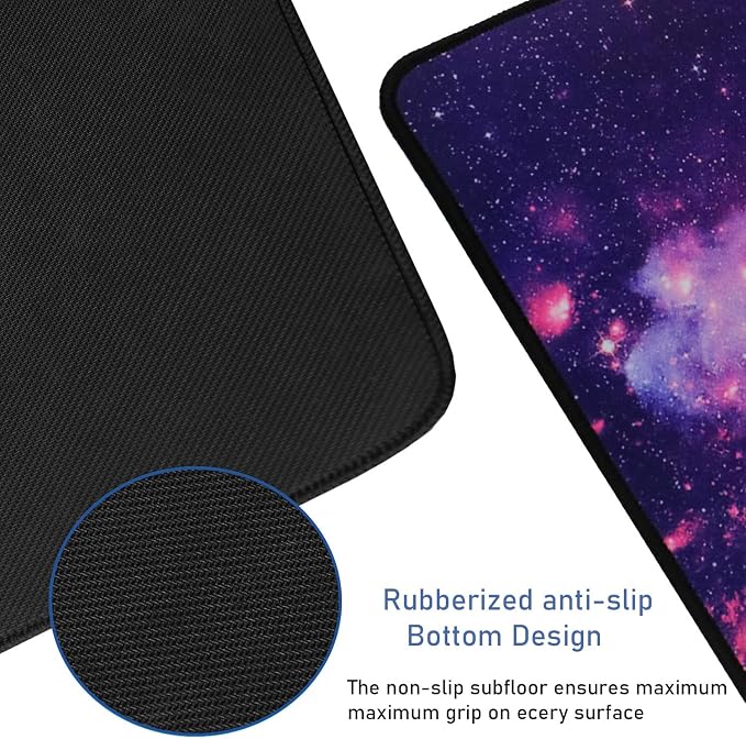 Gaming Mouse Pad, 31.5x15.7x0.12 inch Waterproof Computer Keyboard Mouse Mat Non-Slip Mousepad Rubber Base and Stitched Edges for Game Players, Office, Study, Esports Pros, Home, Desktop - Image 3