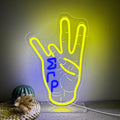 Sigma Gamma Rho Hand Neon Sign, Greek Hand Symbol Signs Neon Sign, Dimmable LED Sorority and Frat Hand Symbol Signs, Office Party Bar Cafe Decor, Family and Friends Birthday Holiday Gift(15.7*10.3in) by Unknown