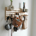 Wooden Pegboard Modular Display Organization Storage Wall Hooks Shelf (Birch Colored Finish-B) by CreatedOn2005