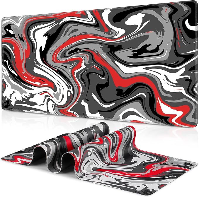Canjoy Gaming Mouse Pad, 31.5x15.7inch Fluid Large Mouse Pads for Desk | Big XXL Extended Computer Desk Mat for Keyboard and Mouse Desktop Full Desk Mouse Pad with Non-Slip Base Stitched Edges by Canjoy