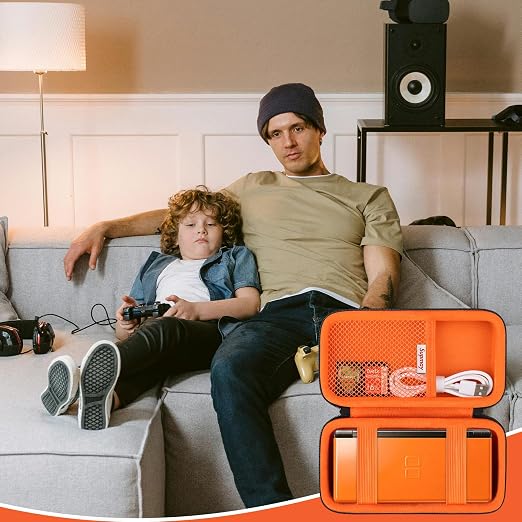 Supmay Hard Carrying Case Compatible with Nintendo DS Lite NDSL, Gameboy Advance Games Storage Holder Travel Bag with Mesh Pocket for USB Charging Cable, Stylus, Earphones, Game Cartridge, Orange - Image 7