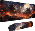 Japanese Desk Mat, XL 31.5"x11.8" Large Mouse Pad, Full Moon Extended Gaming Mouse Mat,Non-Slip Rubber Base Waterproof with Stitched Edges for Gaming Office Home Decor by Unknown
