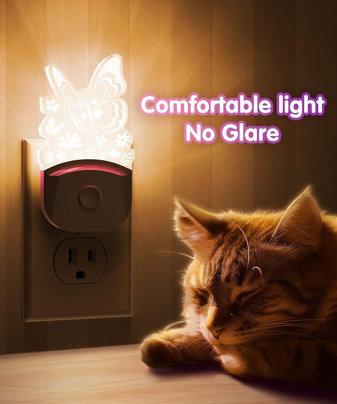 L LOHAS LED Kids Night Light, Butterfly Night Light for Kids, Colored Mode - Image 6