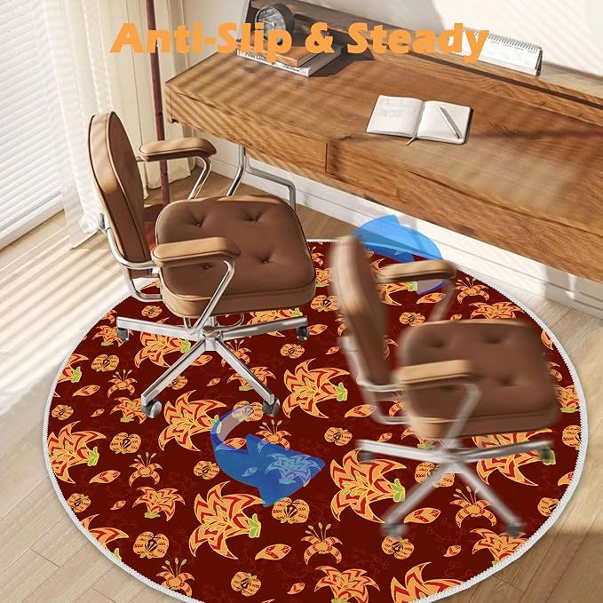 4ft/48in Home Office Chair Mat for Hardwood Floor, Anti-Slip Desk Chair Mats, Computer Gaming Chair Mats for Rolling, Low Pile Carpet Floor Chair Mat(Red-1) - Image 4