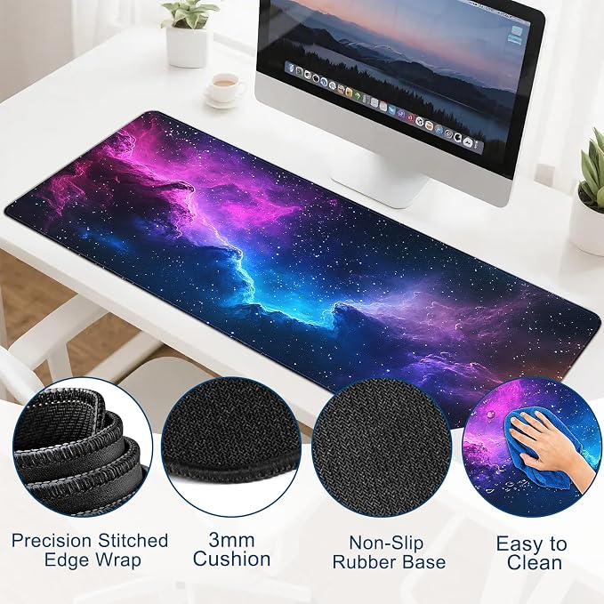 Gaming Mouse Pad, Desk Mat for Keyboard and Mouse, Large Mouse Pad for Desk, Computer Mousepad - Image 3