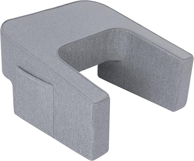 Lavish Home Reading Pillow for Gaming - Lap Desk Pillow with Arm Rests, Storage Pockets, and Removable Washable Cover - Laptop Pillow for Reading, Gaming, Studying, and Working (Gray) by LavishHomeCollection