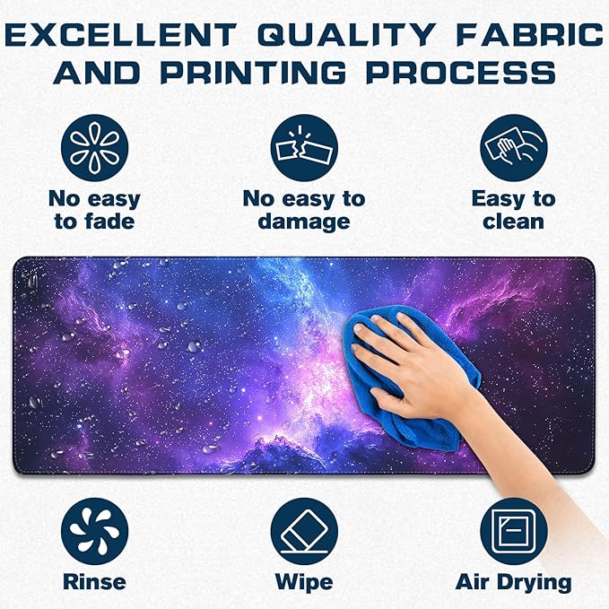 Mouse Pad Gaming - Desk Mat for Keyboard and Mouse - Large Mouse Pads for Desk, Gaming Mousepad with Non-Slip Base, Desks Pad (31.5" X 11.8") for Game, Office and Home - Image 3